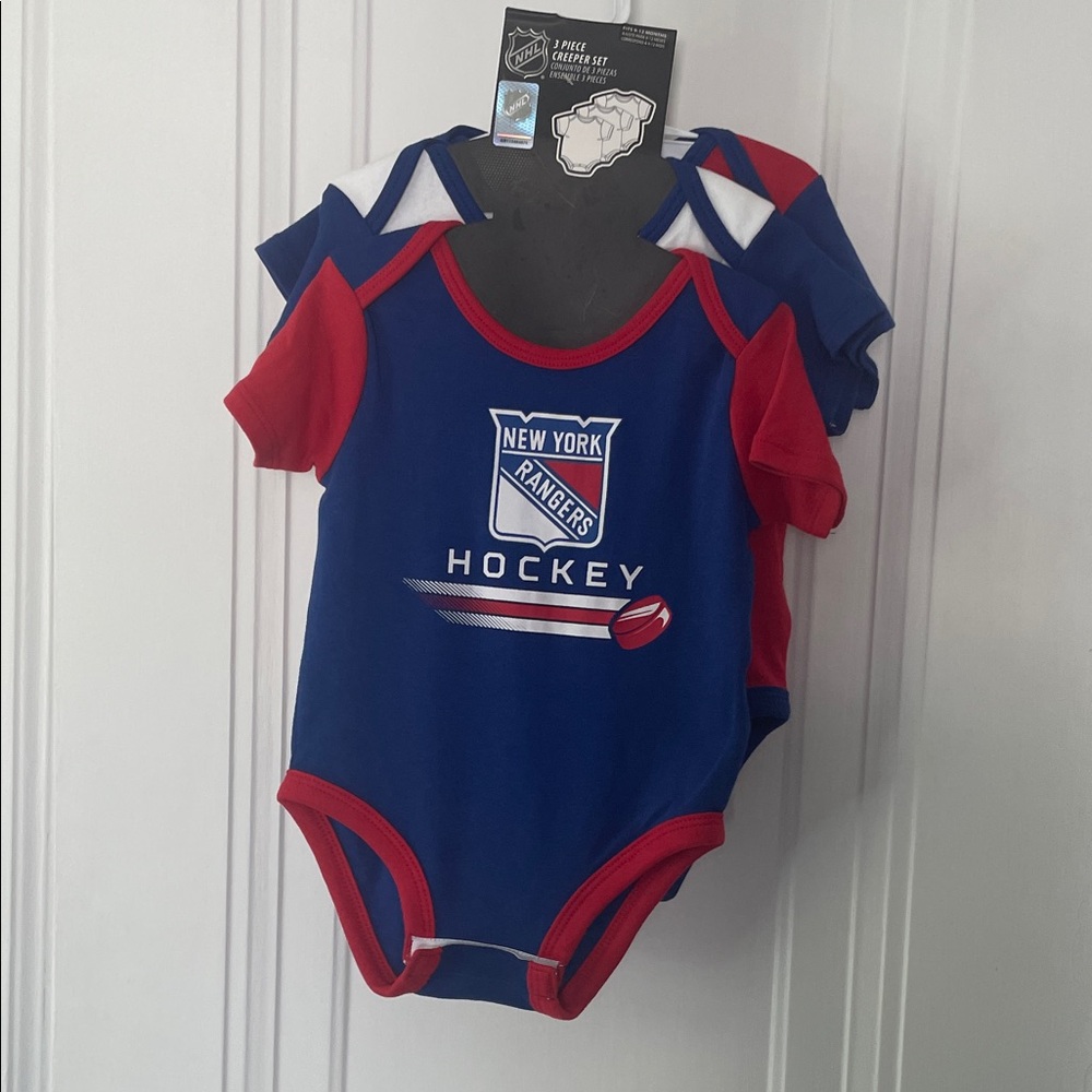NHL Kids Blue and Red Rangers Hockey Onesie
